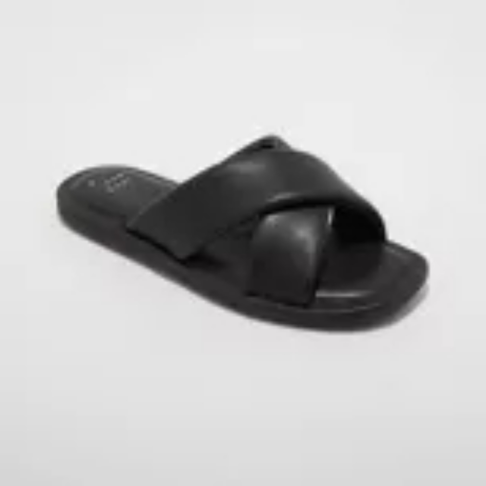 Black criss cross sandals size 10